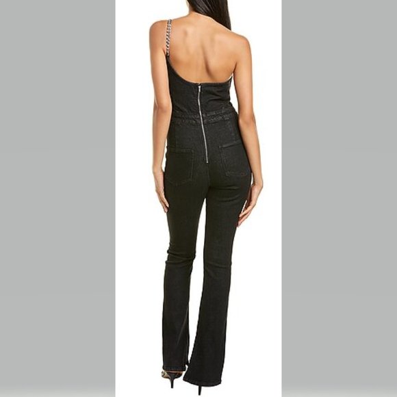 WeWoreWhat Asymmetrical Jumpsuit Black Denim 12 - Picture 2 of 11